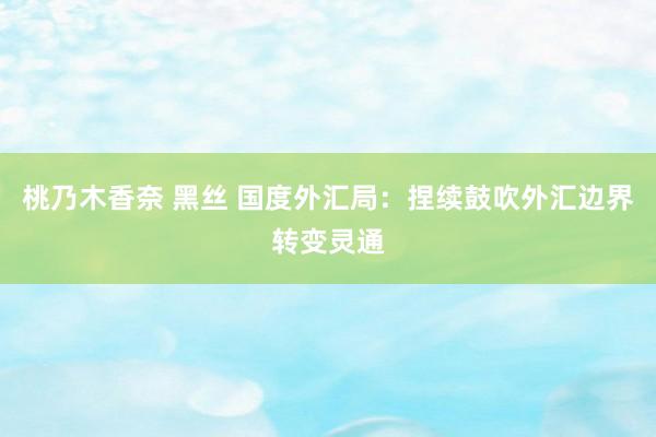 桃乃木香奈 黑丝 国度外汇局：捏续鼓吹外汇边界转变灵通