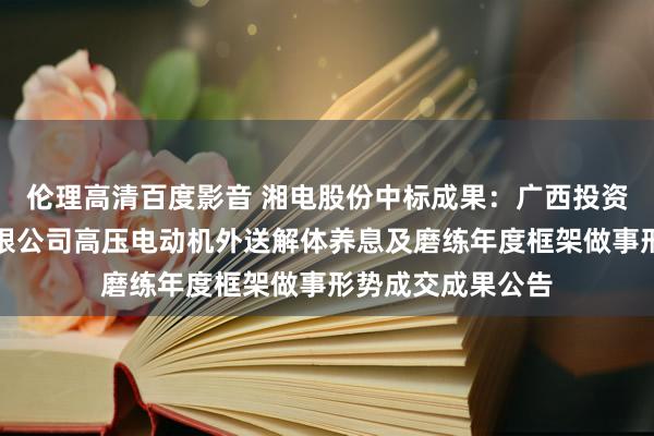 伦理高清百度影音 湘电股份中标成果：广西投资集团宾客发电有限公司高压电动机外送解体养息及磨练年度框架做事形势成交成果公告