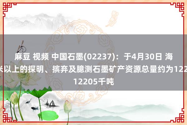 麻豆 视频 中国石墨(02237)：于4月30日 海拔150米以上的探明、摈弃及臆测石墨矿产资源总量约为12205千吨