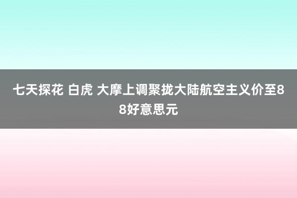 七天探花 白虎 大摩上调聚拢大陆航空主义价至88好意思元