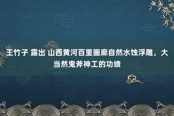 王竹子 露出 山西黄河百里画廊自然水蚀浮雕，大当然鬼斧神工的功绩