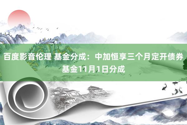 百度影音伦理 基金分成：中加恒享三个月定开债券基金11月1日分成