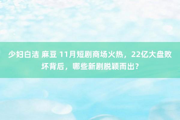 少妇白洁 麻豆 11月短剧商场火热，22亿大盘败坏背后，哪些新剧脱颖而出？