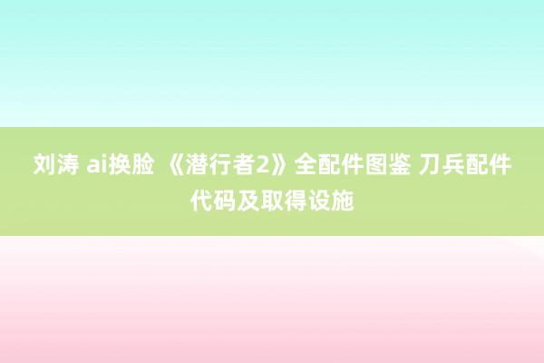 刘涛 ai换脸 《潜行者2》全配件图鉴 刀兵配件代码及取得设施