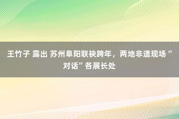 王竹子 露出 苏州阜阳联袂跨年，两地非遗现场“对话”各展长处