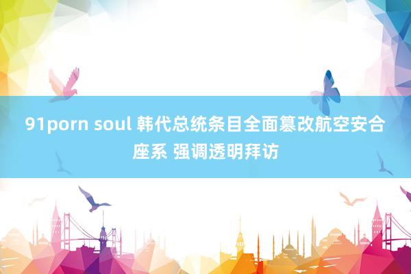 91porn soul 韩代总统条目全面篡改航空安合座系 强调透明拜访