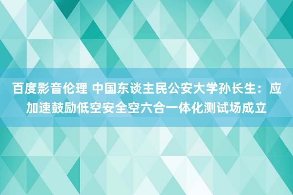 百度影音伦理 中国东谈主民公安大学孙长生：应加速鼓励低空安全空六合一体化测试场成立