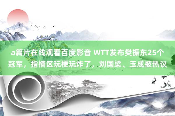 a篇片在线观看百度影音 WTT发布樊振东25个冠军，指摘区玩梗玩炸了，刘国梁、玉成被热议