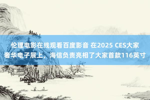 伦理电影在线观看百度影音 在2025 CES大家奢华电子展上，海信负责亮相了大家首款116英寸