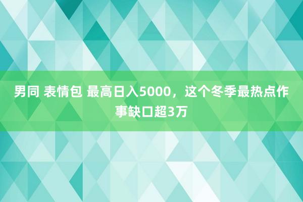 男同 表情包 最高日入5000，这个冬季最热点作事缺口超3万