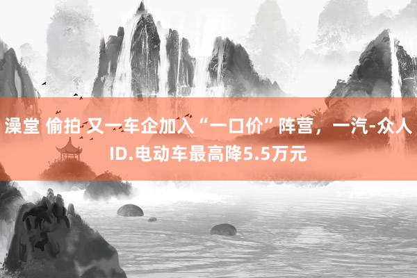 澡堂 偷拍 又一车企加入“一口价”阵营，一汽-众人ID.电动车最高降5.5万元