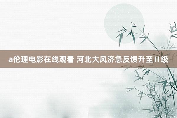 a伦理电影在线观看 河北大风济急反馈升至Ⅱ级